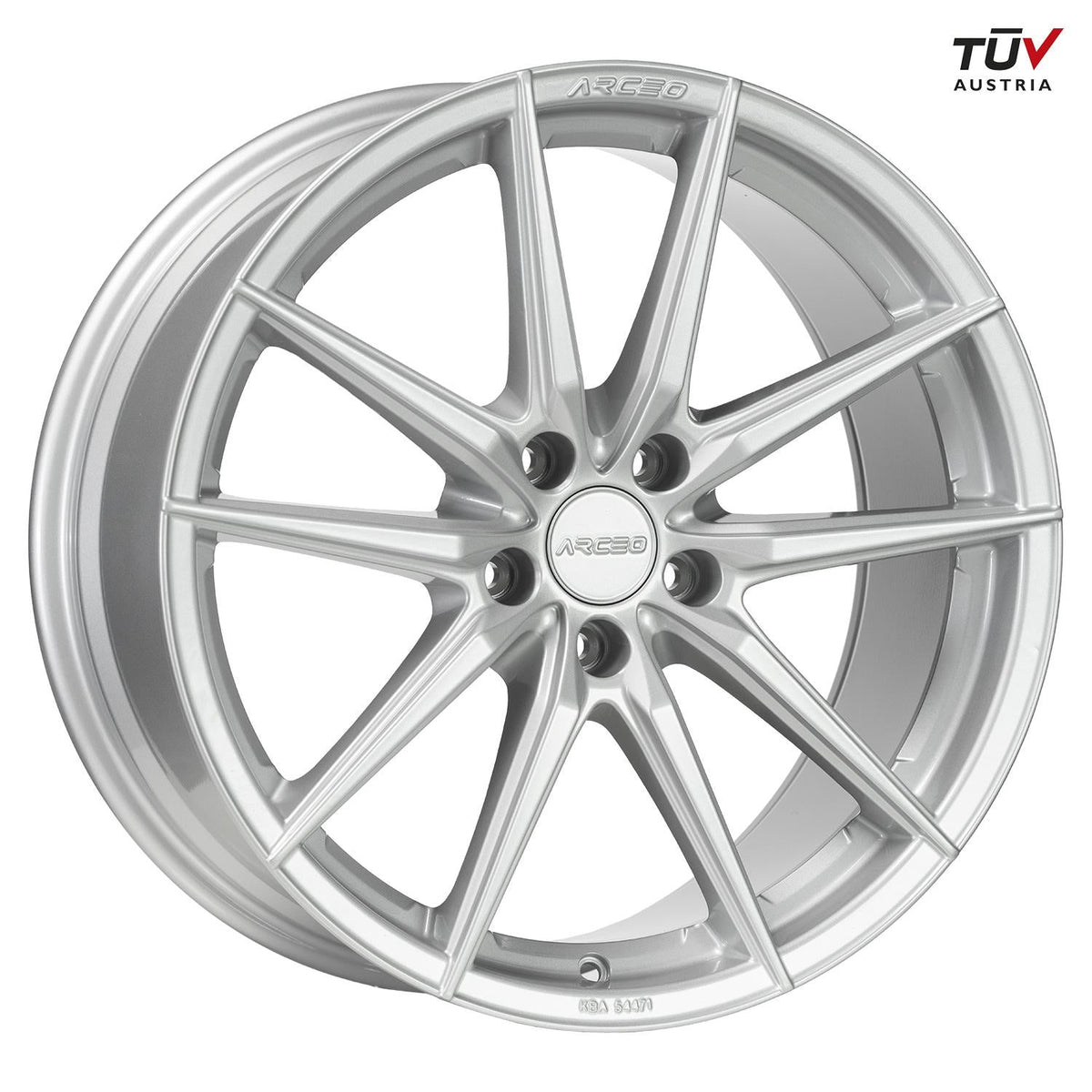 9.5x19 Zoll 5x120 ET45 72.6 White Silver ARCEO MONACO