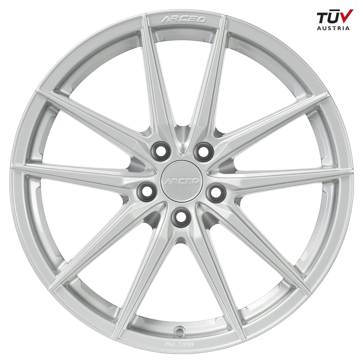 8.5x19 Zoll 5x112 ET45 73.1 White Silver ARCEO MONACO