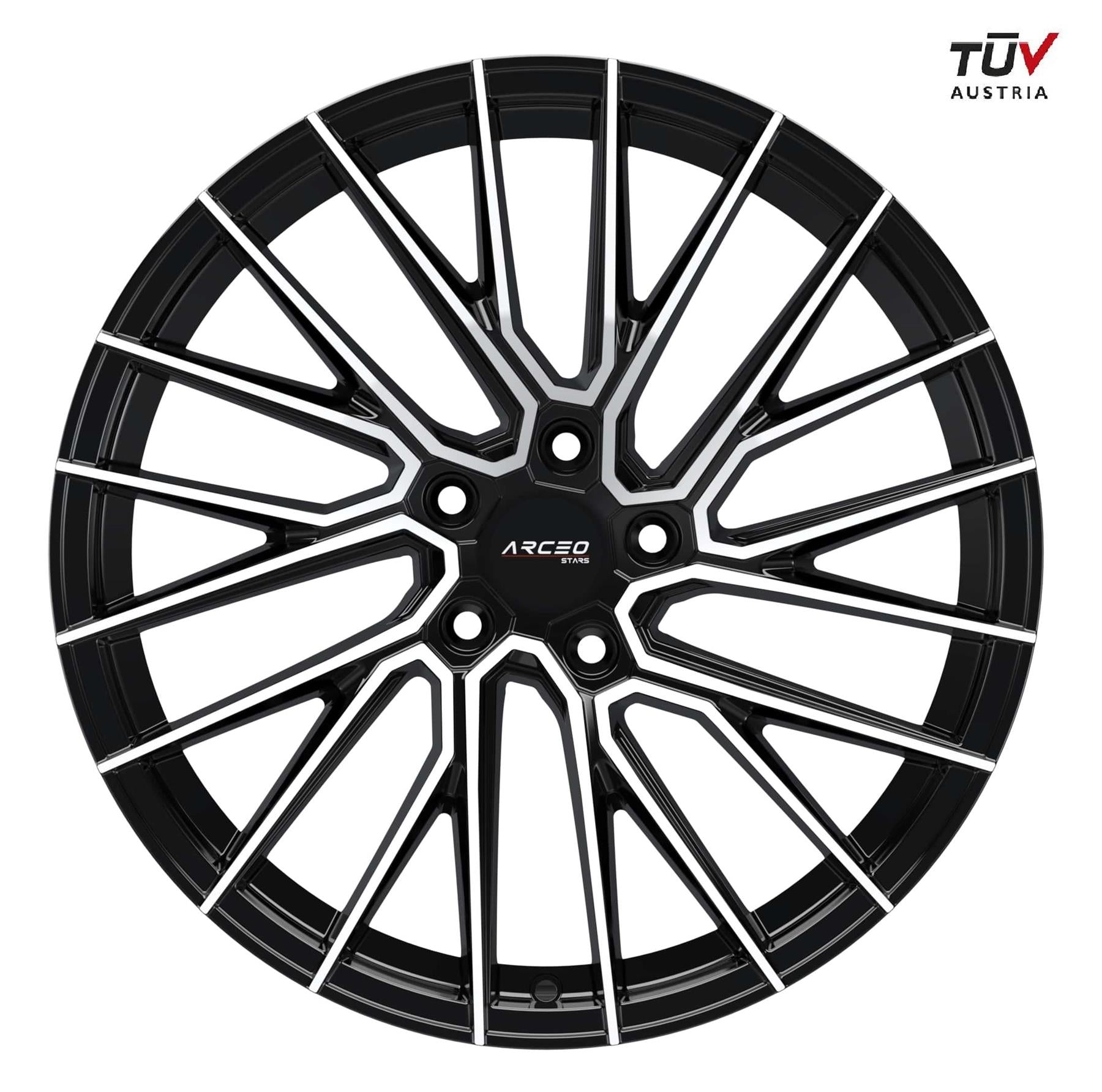 19 Zoll Arceo ASW02 ET45 Black Diamond Velgen foor VW Golf 7 Audi A4 A5 BMW Mercedes A B C-Klasse