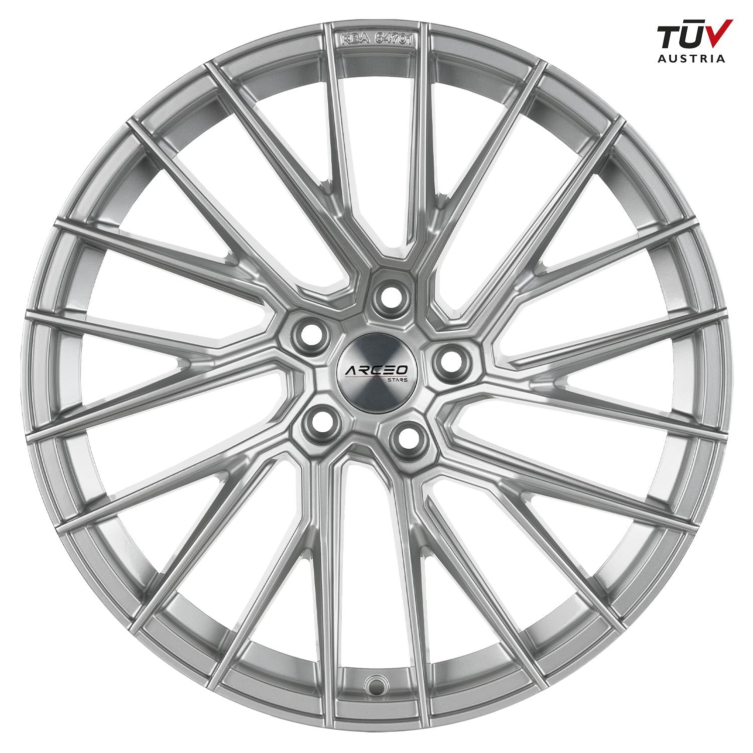 19 Zoll Arceo ASW02 ET45 Silver Velgen foor VW Golf 7 Audi A4 A5 BMW Mercedes A B C-Klasse