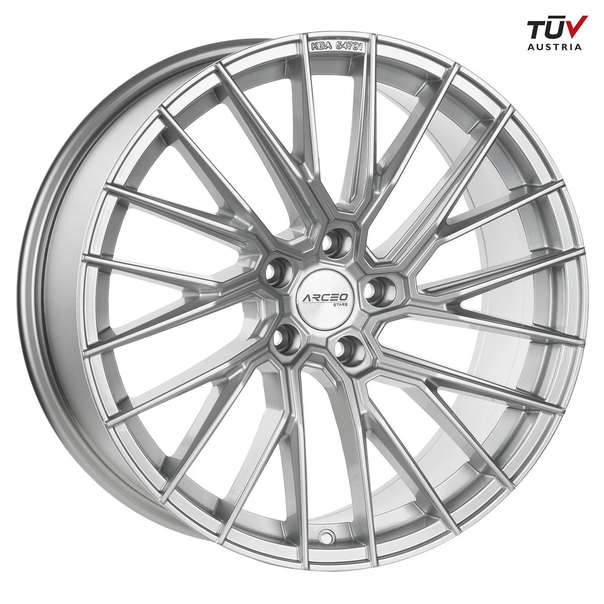 19 Zoll Arceo ASW02 ET45 Silver Velgen foor VW Golf 7 Audi A4 A5 BMW Mercedes A B C-Klasse